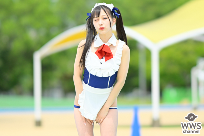 【写真特集】黒沢あかり（HOT DOG CAT）、メイド水着コスで見事な脚線美披露！＜近代麻雀水着祭2023＞