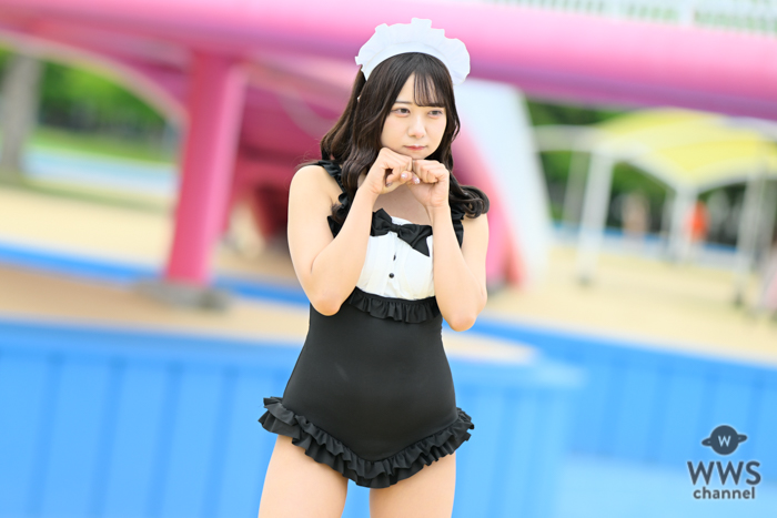 【写真特集】藍川みり（ネコプラpixx.）、メイド水着であらわなむっちりボディ＜近代麻雀水着祭2023＞