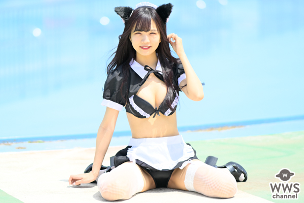 【写真特集】東雲しおり（ワンダーウィード 天）、キュートな猫耳とセクシーな美脚のギャップで魅せるメイド水着コス！＜近代麻雀水着祭2023＞