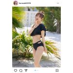 黒嵜菜々子（Peel the Apple）、黒ビキニを着こなしヘルシーボディ全開披露！