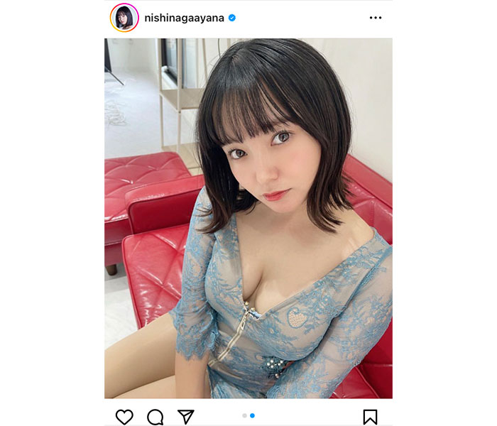 西永彩奈、キャバドレスで見せる誘惑の美谷間