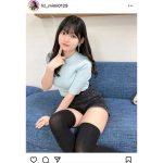 七瀬リズ、むちむち「絶対領域」で太もも見せつけ！