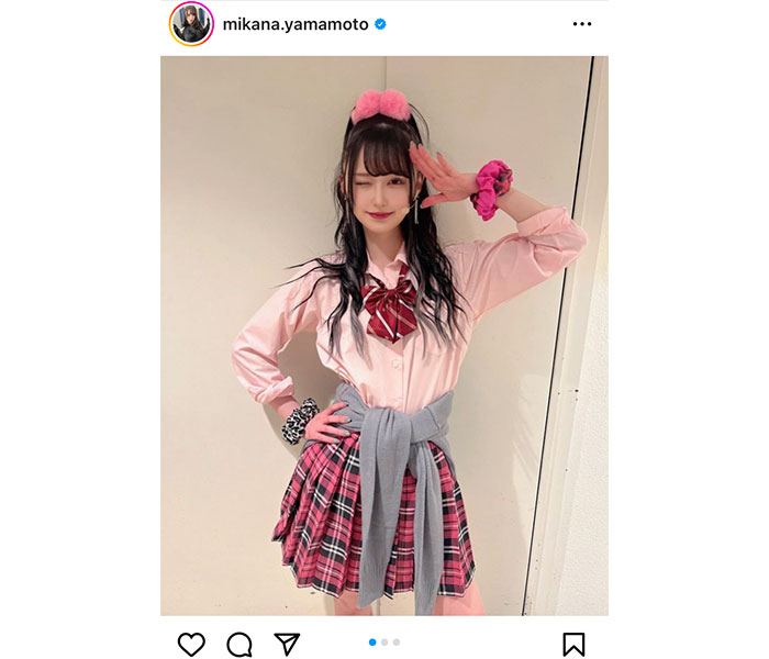 NMB48・山本望叶、制服ギャルに扮した衣装ショットが可愛すぎる！