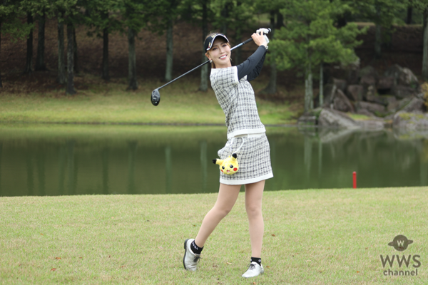 【動画】新井美穂、ミニスカゴルフウェアで大栄カントリー倶楽部女子研修会の今後の目標語る！