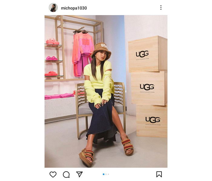 みちょぱ、こんがり焼けた美脚がチラリ。有名ブランド『UGC』コーデを公開。