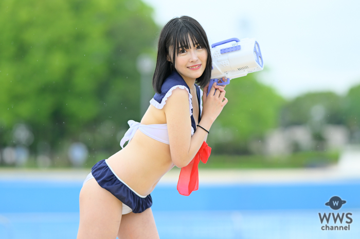 【写真特集】みーあん（1つ足りない賽は投げられた）、セーラー服風の水着コスで美脚全開＜近代麻雀水着祭2023＞