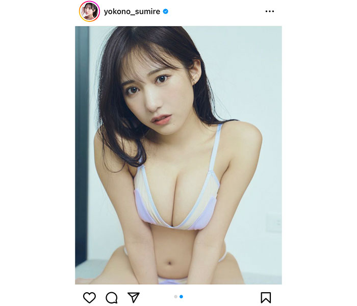 横野すみれ、ふっくら美バストの谷間にファン釘付け！