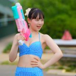 【写真特集】堀川みなも（グランダルメ）、ハイウェストビキニを爽やかに着こなし＜チャンスプール撮影会 in アマゴーラ＞