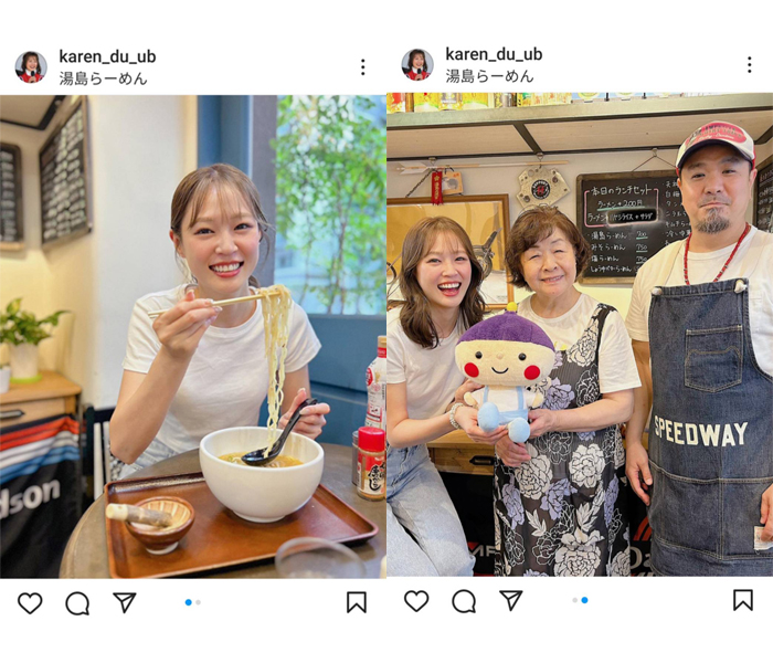 レースクイーン・橘香恋、爽やかな夏コーデで美味しそうなラーメンを堪能！