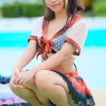 【写真特集】広瀬夏海（グランダルメ）、赤チェックリボンと透け感水着で魅せる！＜チャンスプール撮影会 in アマゴーラ＞