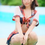 【写真特集】広瀬夏海（グランダルメ）、赤チェックリボンと透け感水着で魅せる！＜チャンスプール撮影会 in アマゴーラ＞