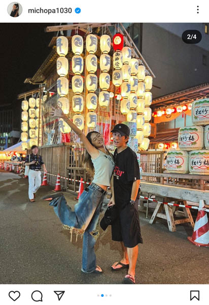 みちょぱ、夫・大倉士門と二度目の祇園祭を満喫!チラ見せ腹筋が美しい写真を投稿