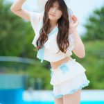 【写真特集】ハーフ美少女・田島怜華（dela model）、白肌眩しいマリンルックで来場者をロックオン！＜チャンスプール撮影会 in アマゴーラ