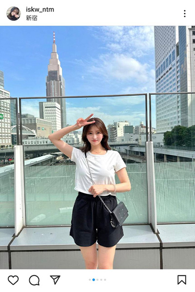 いしかわなつみ、白T×短パンのラフコーデで美脚スラリ「脚綺麗ですね」「コーデ似合ってる!」とファン歓喜