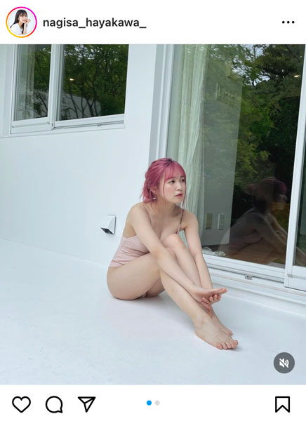 早川渚紗（Pimm’s）、ピンク髪で際立つ透明もっちり美ボディ！