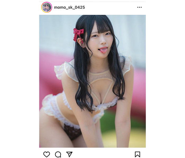 桜井もも（ミライサガシ）、激甘ビキニで舌出し誘惑フェイス！