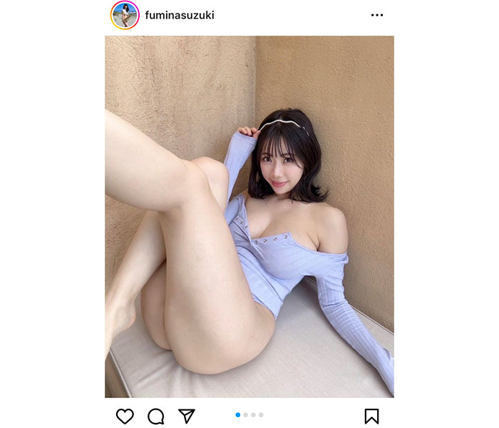 鈴木ふみ奈、無防備すぎるギリギリ肌見せショットでSEXY！