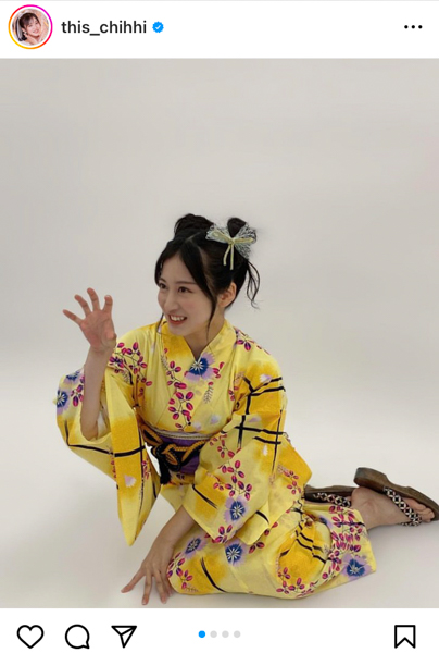 NMB48・川上千尋、『阪神風』の浴衣姿でガオポーズ！「可愛すぎて優勝」の声も