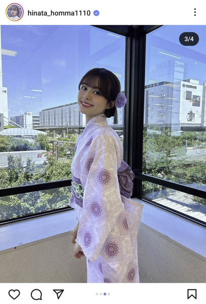 NGT48・本間日陽、色っぽ浴衣×まとめ髪姿でファンを魅了!「ちょっと!美しすぎるのだけども!!」との声