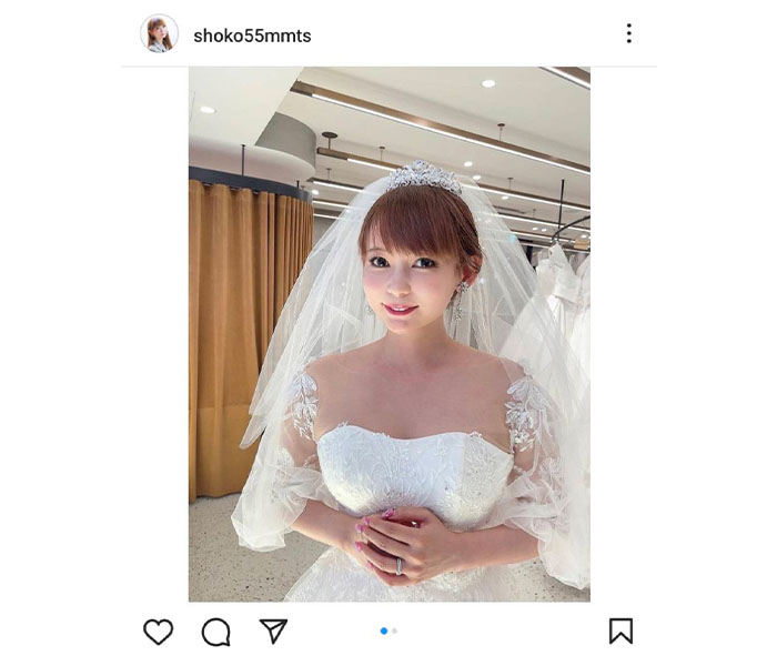 4月に結婚の中川翔子、夢のウエディングドレスの試着に…。花嫁姿を披露！「ギガント美しす」「末永くお幸せに」と祝福の声