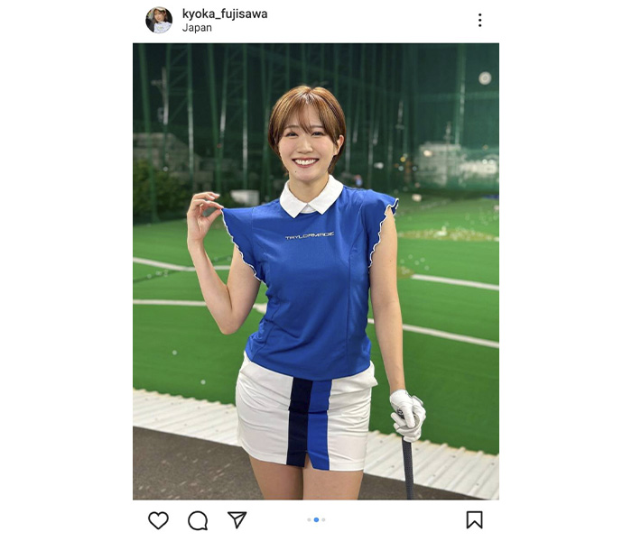 レースクイーン・藤澤響花、超ミニなゴルフウエアでメリハリボディを大胆披露「益々お美しい」「笑顔、最高」とファン歓喜