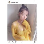 池田メルダ、穴あきニットで豊満なバストがチラリ「めちゃめちゃ可愛い」「セクシー」とファン歓喜