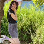 【動画】インフルエンサー・あのまるが福岡で美脚アピールのデニムミニスカで登場！MUSIC CIRCUSへの思いを語る！
