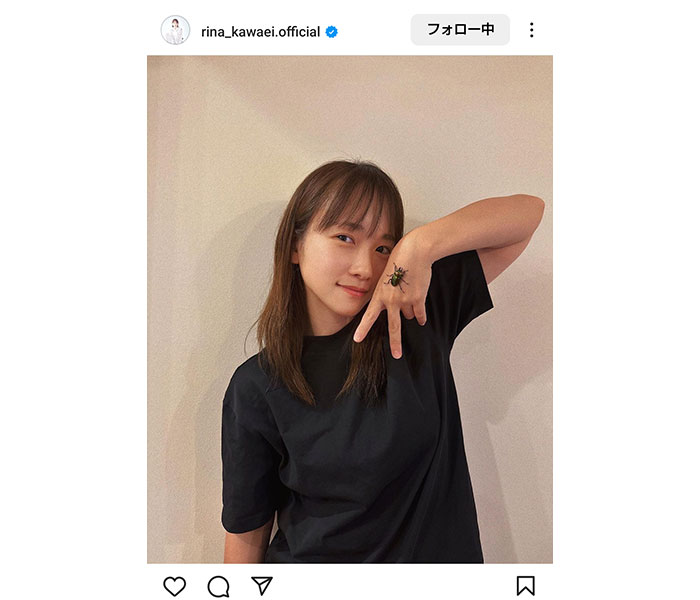 川栄李奈、ニジイロクワガタとのお茶目なSHOTでファンを魅了！