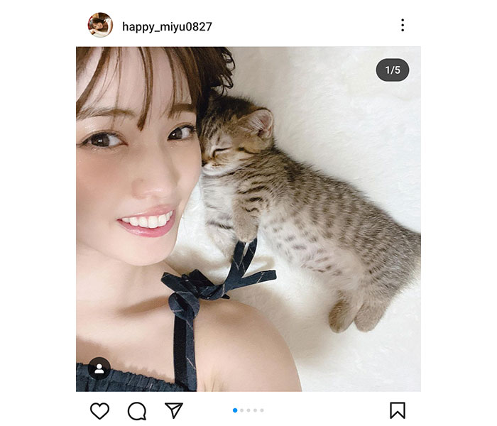 「天使が２体！！」村島未悠、子猫との激かわSHOTにファン悶絶！