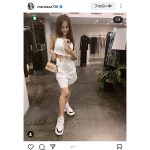 谷まりあ、ホワイトコーデ披露！さり気ないフェンディとヴィトンが似合いすぎるSHOTにファン「マリアちゃんスタイル良すぎだよ〜」との声