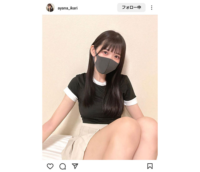 Sweet Alley・猪狩彩奈、黒髪ストレートの清純派が大胆にも太もも魅せ！