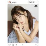 谷間がチラリ！堀江りほ、ツインテールで危険な上目遣い披露！