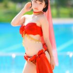 【写真特集】三田のえ、衣装デザイン制作を自身でした「アラビア風お姫様のえぐら」で登場！！＜近代麻雀水着祭2023＞