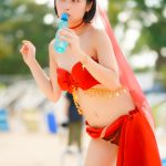 【写真特集】三田のえ、衣装デザイン制作を自身でした「アラビア風お姫様のえぐら」で登場！！＜近代麻雀水着祭2023＞