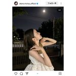 守屋茜、月を見上げるエモSHOTが美しすぎると話題！「綺麗な月よりも綺麗なあかねん」「Eラインが神」