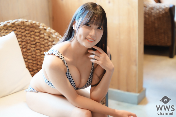 【写真特集】藤江紗愛、フリルがアクセントのチェックビキニ姿で王道可愛いスマイル！！＜チャンス撮影会PHOTO CIRCUIT!!＞