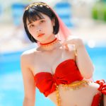 【写真特集】三田のえ、衣装デザイン制作を自身でした「アラビア風お姫様のえぐら」で登場！！＜近代麻雀水着祭2023＞