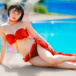 【写真特集】三田のえ、衣装デザイン制作を自身でした「アラビア風お姫様のえぐら」で登場！！＜近代麻雀水着祭2023＞