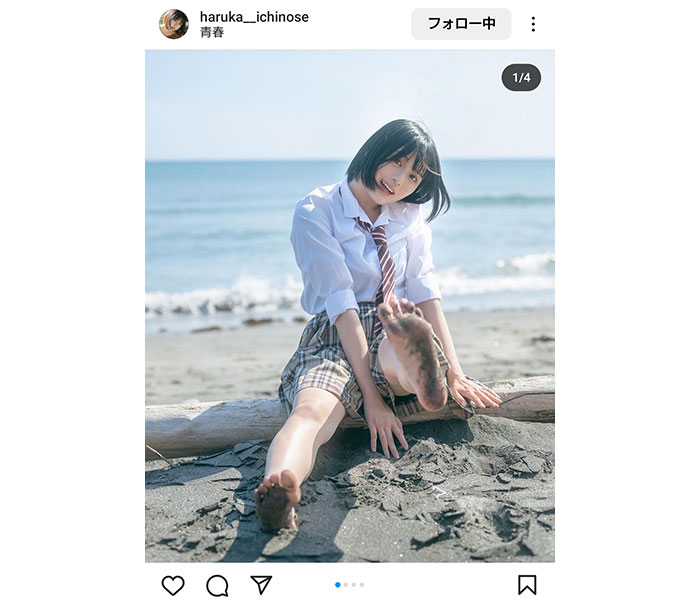 ショートボブがイイ！ポートレートモデル・いちのせはるか、制服姿でパンチラが危うい青春ショットを披露！！