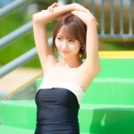 【写真特集】安藤笑(Ange☆Reve)、大人可愛い黒いオフショルワンピース水着で登場！！＜近代麻雀水着祭2023＞