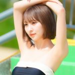 【写真特集】安藤笑(Ange☆Reve)、大人可愛い黒いオフショルワンピース水着で登場！！＜近代麻雀水着祭2023＞
