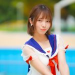 【写真特集】RIA (かかかぶぶぶききき!!!/ヲンド!!!!!)、セーラー服風シースルーアウターワンピース水着で登場！！＜近代麻雀水着祭2023＞