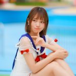 【写真特集】RIA (かかかぶぶぶききき!!!/ヲンド!!!!!)、セーラー服風シースルーアウターワンピース水着で登場！！＜近代麻雀水着祭2023＞