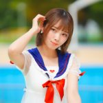 【写真特集】RIA (かかかぶぶぶききき!!!/ヲンド!!!!!)、セーラー服風シースルーアウターワンピース水着で登場！！＜近代麻雀水着祭2023＞