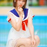 【写真特集】RIA (かかかぶぶぶききき!!!/ヲンド!!!!!)、セーラー服風シースルーアウターワンピース水着で登場！！＜近代麻雀水着祭2023＞