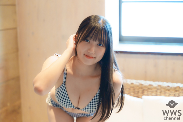 【写真特集】藤江紗愛、フリルがアクセントのチェックビキニ姿で王道可愛いスマイル！！＜チャンス撮影会PHOTO CIRCUIT!!＞