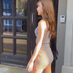 高身長モデル・ちものくびれウエストがエチエチすぎる！ニットワンピからのびる美脚に注目！！