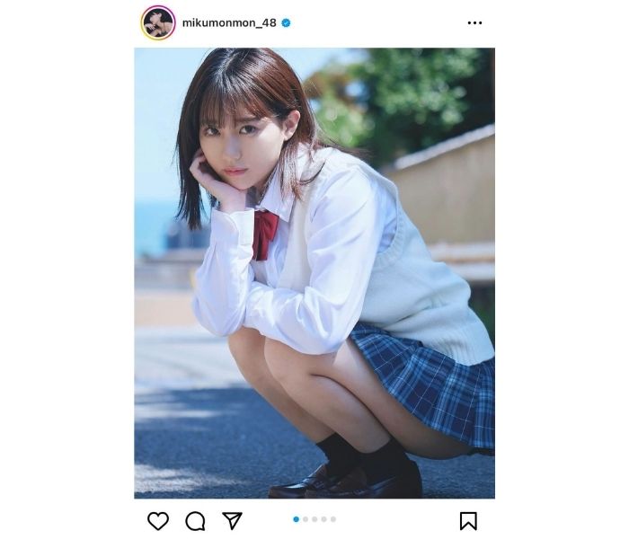 田中美久、見えそうで見えない制服SHOTに「現役感バリバリ」の声！