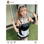絶対領域を刮目せよ！奥ゆいのえちかわメイド姿にファン悶絶！