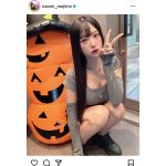 カボチャになりたい！真島なおみ、ひと足早いハロウィンカボチャとのSHOTを披露！